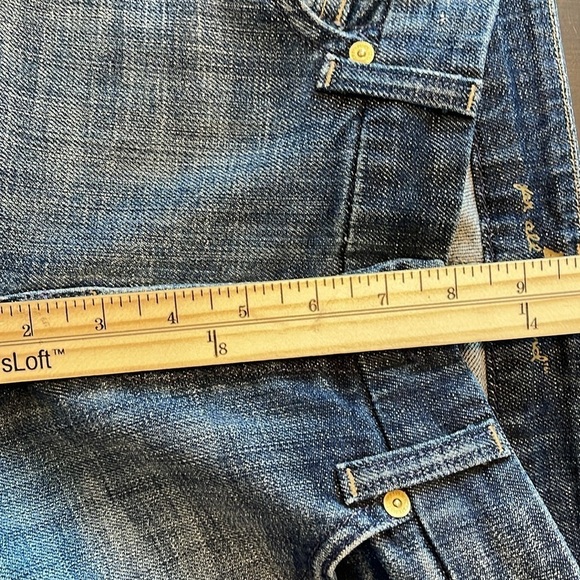 7 For All Mankind Women's Mid Rise Bootcut Blue Denim Jeans Size 27 Stretch EUC - Picture 12 of 16